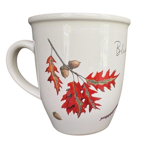 CJ Wildlife Mug Blue Jay Bird Falls Leaves Acorn Caterpillar 12oz Coffee Tea - Picture 3 of 9